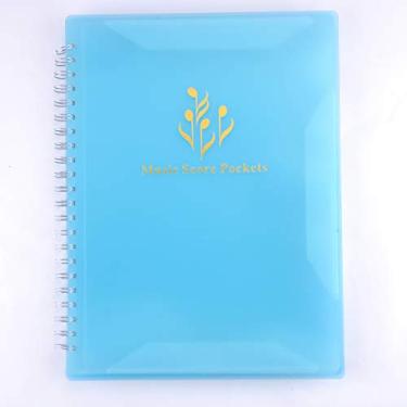 Imagem de Pasta de armazenamento de papel de folha de música Pasta de espectro de mudança criativa A4 Folha de folheto de música de tamanho de letra dupla face para segurar folha, música e arquivos etc. (azul)