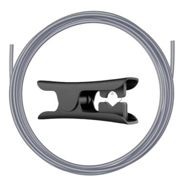 Imagem de Tubo PTFE 2,5 mm ID × 4 mm OD | 5M com cortador de tubulação | Compatível com Bambu Lab A1 Mini/A1/P1P/P1S/X1C/AMS/P1/X1 Series & Creality K1/K1 Max/Ender 3 V3 impressoras 3D (cinza semitransluz)