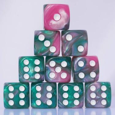 Imagem de Conjunto de dados em acrílico 10 peças de 16 mm para jogos de mesa RPG MTG DND