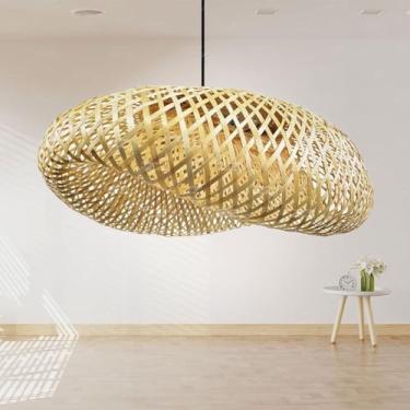 Imagem de Luminária de Teto Lustre Pendente Bambu Honolulu Rústico 50cm Vime Rattan Trançado Fee Utilidades