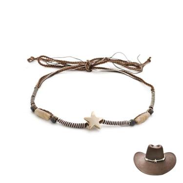 Imagem de Faixa de chapéu de sol para mulheres, faixa de chapéu de aba larga de verão para praia, faixa de chapéu para chapéu de cowboy Fedora de palha, Multicor, Tamanho Único