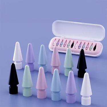 Imagem de Pacote com 12 pontas de lápis de substituição com capa para Apple iPad 2ª/1ª geração – Pontas de iPencil de controle sensível e preciso compatíveis com iPad para Pencil USB C/2ª/1ª geração Apple Pen