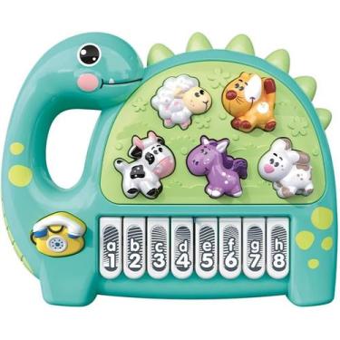 Imagem de Brinquedo educativo musical teclado dino - dm brasil