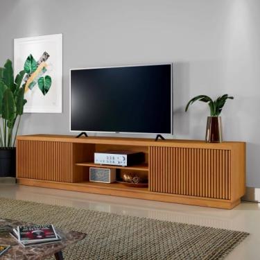Imagem de Rack para TV até 75 Polegadas 100% MDF Ripado 2 Portas Logan - Mavaula