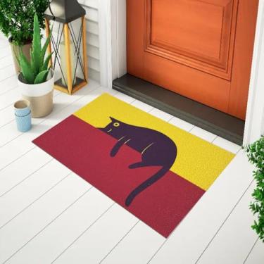 Imagem de Tapete De Porta Capacho Divertido Gato Dormindo