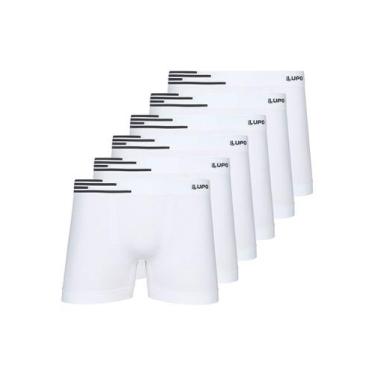 Imagem de Kit com 6 Cuecas Boxer Lupo 436-002, Branco, GG