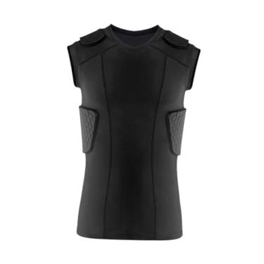 Imagem de Dynwave Camisa de compactação de proteção de choque esportivo de coletes para homens acolchoados para treinar futebol, S