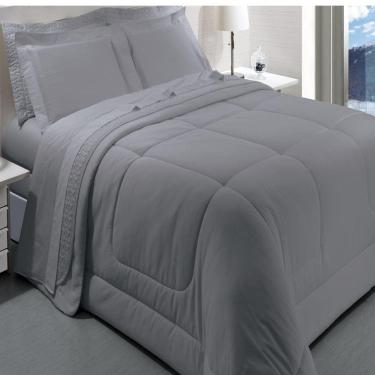 Imagem de Jogo de Cama King Kacyumara Satinée Silver 4 Peças 300 Fios