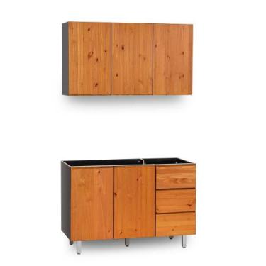 Imagem de Cozinha Compacta completa em Madeira e MDF Island Artemobili, preto/ga