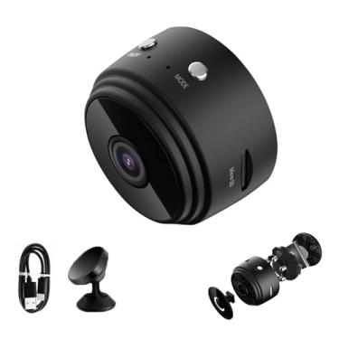 Imagem de PUFE Miniguard Câmera de segurança, minicâmera magnética Miniguard, mini câmera de segurança 1080p HD WiFi sem fio para ambientes internos e externos (1 peça preta)
