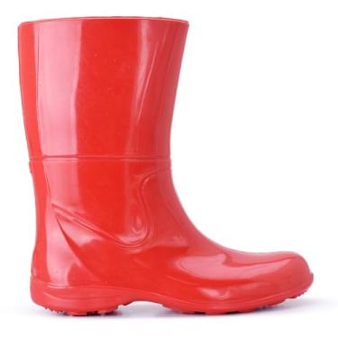 Imagem de Bota Galocha Masculina e Feminina Plástica Para Limpeza Faxina e Dias Chuvosos Antiderrapante Super Leve (VERMELHA, BR, Adulto, Numérico, 39)