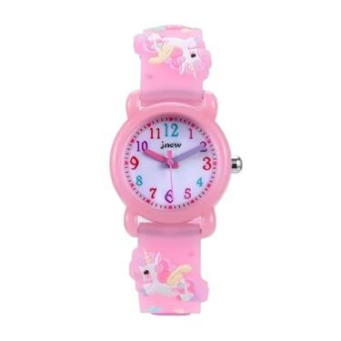 Imagem de Relógios de pulso para meninas, relógios rosa à prova d'água 3D fofos desenhos animados coloridos educativos para meninas com mais de 3 anos de idade, crianças (rosa) brinquedo eletrônico (01)