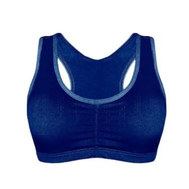Imagem de Top Nadador Fitness Academia Com Bojo Removível Liso Feminino Treino S