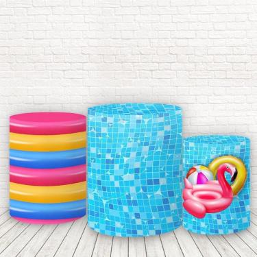 Imagem de Trio De Capas Cilindros 3D Sublimado Pool Party Fcc-140