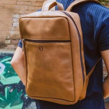 Imagem de Mochila Bolsa Executiva Couro Legítimo Espaço para Notebook-Unissex