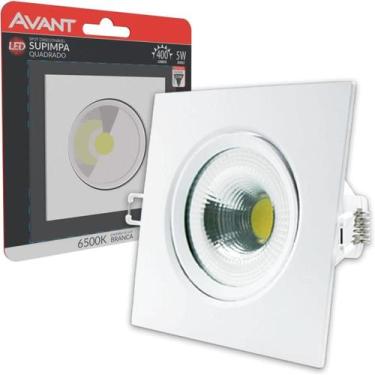 Imagem de Luminária Spot Supimpa LED Quadrado Luz Branca 5W Bivolt Branco Frio 6