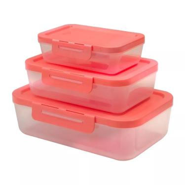 Imagem de Conjunto de 3 Potes PMG Retangular com Trava Tóquio DUP