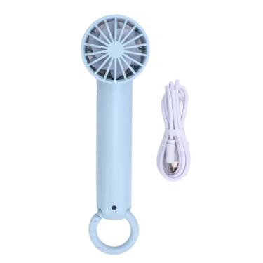 Imagem de Fan de Mini -doel Com Ruído Baixo, 5 Engrenagens Ajustes Digitais Leves e Portáteis Design Mini Pocket Reloling Filing para Camping Viagens de Bicicleta (branco) (BLUE)