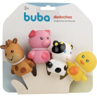 Imagem de Dedoches Brinquedo Infantil Bebê Estimulação Amiguinhos da Fazenda Bub