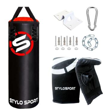 Imagem de Saco de Pancada 70 cm + Luva de Treino + Suporte-Unissex