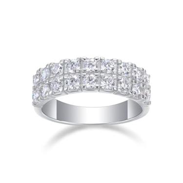 Imagem de Anel de noivado WIC Moissanite, prata esterlina 925 banhado a ouro branco 18K, cor Mosan D total clareza VVS1, céu estrelado, caixa de presente e certificado GRA, o presente ideal para sua amada 8