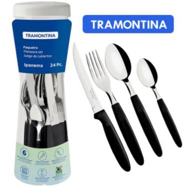 Imagem de Faqueiro Tramontina Preto Ipanema 24 Peças - Cutelaria Tramontina, Pre