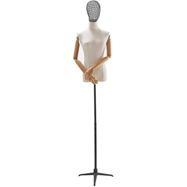 Imagem de CUTPOIY Suporte de manequim de tronco, manequins femininos, manequim feminino, manequim de tronco, exibição de vestido em forma de roupa feminina com suporte de base de tripé - vestido de vestido (com