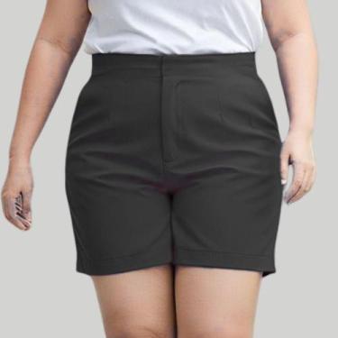 Imagem de Bermuda Plus Size Confortável e Versátil Com Zíper - DMB MODA, Preto, 