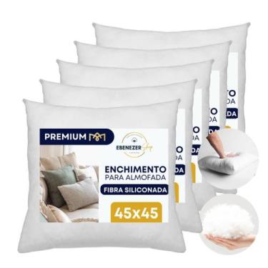 Imagem de Kit 5 Enchimento de Almofada Refil Siliconado 45x45cm Hipoalergênico A
