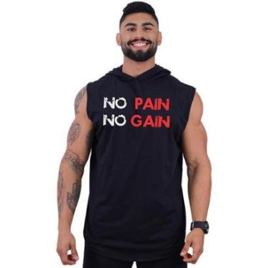 Imagem de Regata Longline com Touca Masculina MXD Conceito No Pain No Gain Letreiro-Masculino