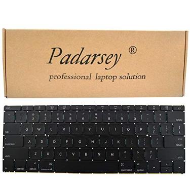 Imagem de Padarsey Teclado de substituição US Layout preto compatível com MacBook 30.5 cm polegadas A1534 MacBook9,1 MacBook10,1 início de 2016 2017 ano