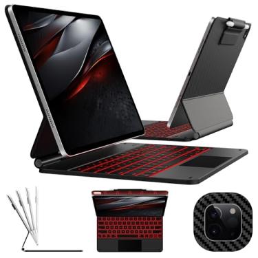 Imagem de typecase Capa com teclado Edge para iPad Air de 13 polegadas (M3 2025/M2 2024) e Pro 32.8 cm (6/5/4/3ª geração) – Magic com trackpad multitoque, luz de fundo de 11 cores, suporte de lápis, fina e leve