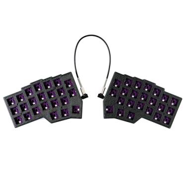 Imagem de YMDK Kit de teclado dividido Corne V4.1 46 teclas ergonômicas Hotswappable 40% layout 3D PLA RGB QMK frasco todas as teclas programáveis mini teclado independente para jogos