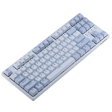 Imagem de DURGOD Teclado mecânico Taurus K320 TKL | 87 teclas sem teclado | USB C com fio | Teclas PBT duplas | Teclas programáveis | Rollover NKRO | Windows e Mac (azul azul escuro Speed prata)
