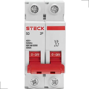 Imagem de Mini Disjuntor 2 Polos Curva C 3kA 400V 10A até 32A Steck