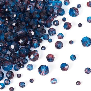 Imagem de Spritewelry Rondelle Contas de vidro facetadas redondas contas de vidro de cristal 4/6/8/10 mm tinta de cozimento fios transparentes para fabricação de joias cerca de 320 peças