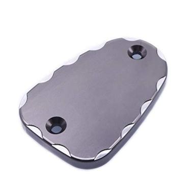 Imagem de Acc-Creativity Tampa do reservatório de fluido de freio dianteiro de alumínio para motocicleta Tampa do reservatório do cilindro mestre compatível com Bonneville T120 Thruxton 1200 T100 (titânio)