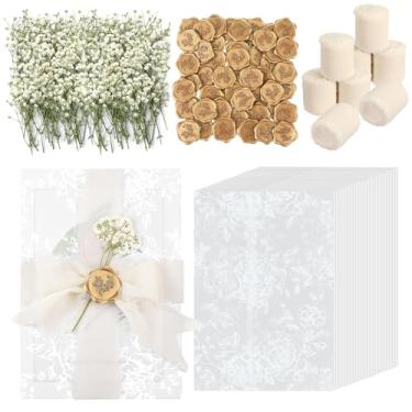 Imagem de Jaquetas de veludo para convites de 12 x 18 cm, 50 conjuntos de envelopes de convites de casamento floral velino 5 x 7 kit de forros de papel acessórios de convites de casamento para convites faça