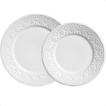 Imagem de Jogo 12 Pratos Raso e Sobremesa Porto Brasil Madeleine 1 Linha Cerâmic