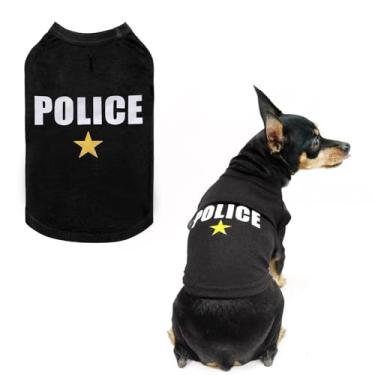 Imagem de BINGPET Camisetas para cães policiais, camiseta de algodão macio, respirável e leve para cães, regata e roupa elástica lavável na máquina para cães pequenos, médios e grandes, meninos e meninas