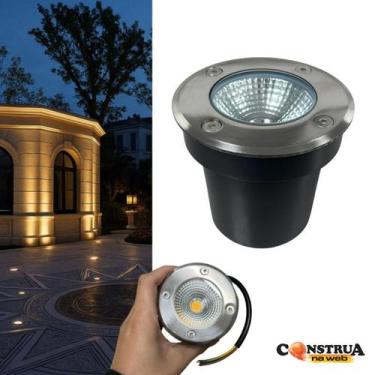 Imagem de Balizador Spot Led Embutir Chao Piso Jardim 5w Prova Dagua Cúpula Inox