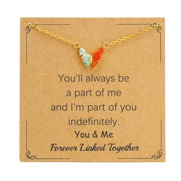 Imagem de SOPIFY Colar feminino com pedra do mês de nascimento de borboleta, dourado, delicado para mãe, filha, irmã, avó, neta, amigas, melhores presentes de pedra do mês de nascimento, Adjustable, Cobre, Sem