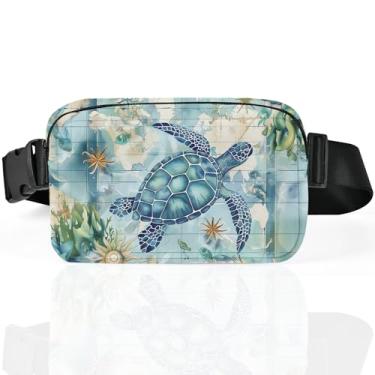 Imagem de Pochete para mulheres, casual, bolsa de cinto, impermeável, bolsa de cintura leve com alças ajustáveis, carteira de presente de viagem para treino, Azul, Small, Pochete