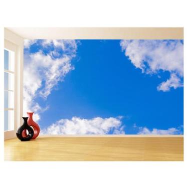 Imagem de Papel De Parede 3D Paisagem Céu Azul Nuvens 3,5M Nsk114 - Você Decora