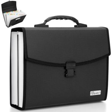 Imagem de Uquelic Pasta de arquivos expansível com 26 bolsos – fivela durável atualizada, base com alça portátil ergonômica/organizador de arquivos expansível tamanho grande de carta A4/documento de arquivamento de acordeão (letra)