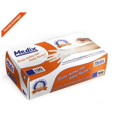 Imagem de Luva procedimento latex com po tam m 100un 30 -medix