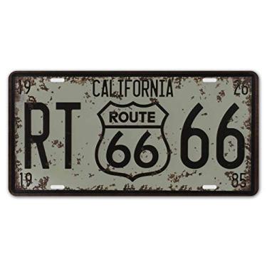 Imagem de Agedsign Placas de Metal para Decoração de Parede Califórnia Rt Route 66 Estados Unidos, Placa de Carro Vintage Em Relevo, Tamanho de Etiqueta, Placa de Lata para Bar, Pub, 6 X 12"