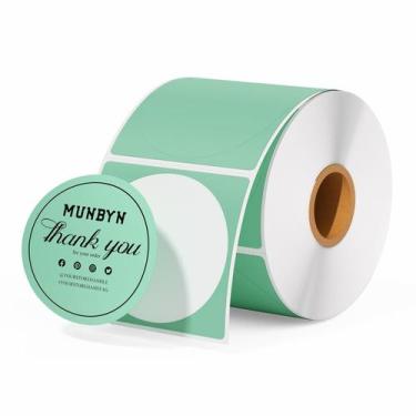 Imagem de Etiquetas adesivas térmicas MUNBYN Green Circle 5cm 750 Labels