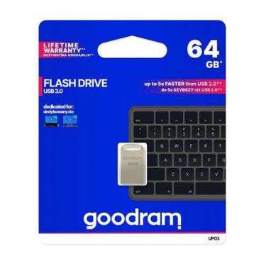 Imagem de Pen Drive UPO3 Prata USB 3.0 64GB GOODRAM