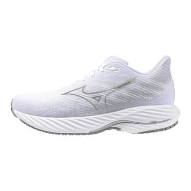 Imagem de Mizuno Tênis de corrida masculino Wave Rider 28, Branco-Ultimate Cinza, 9.5